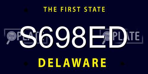 S698ED Delaware License Plate