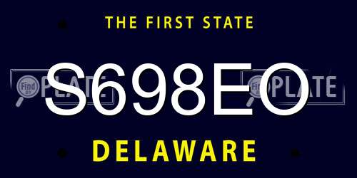 S698EO Delaware License Plate