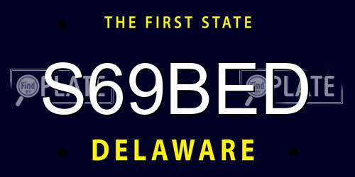 S69BED Delaware License Plate