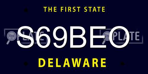 S69BEO Delaware License Plate