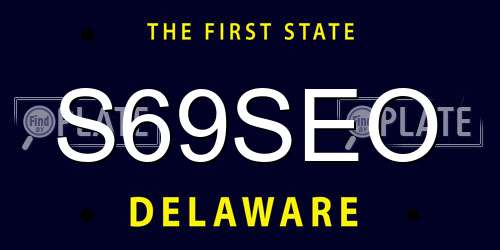 S69SEO Delaware License Plate