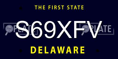 S69XFV Delaware License Plate