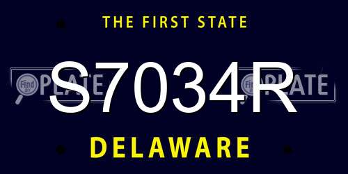 S7034R Delaware License Plate