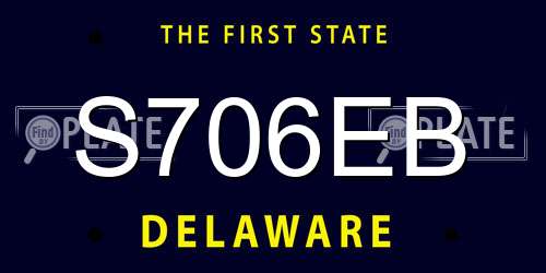 S706EB Delaware License Plate