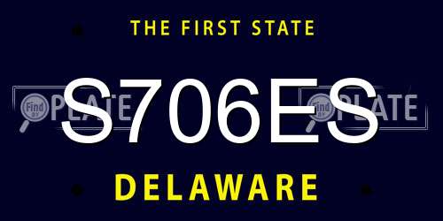S706ES Delaware License Plate