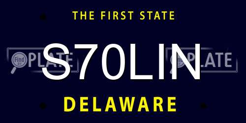 S70LIN Delaware License Plate