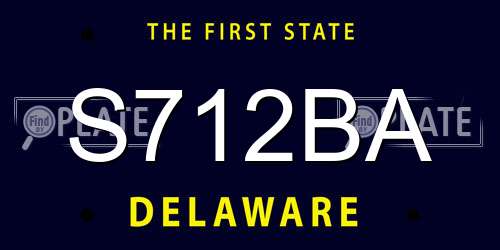 S712BA Delaware License Plate