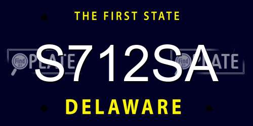S712SA Delaware License Plate