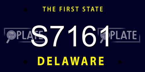 S7161 Delaware License Plate