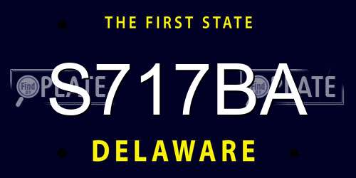S717BA Delaware License Plate