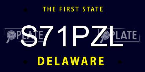 S71PZL Delaware License Plate