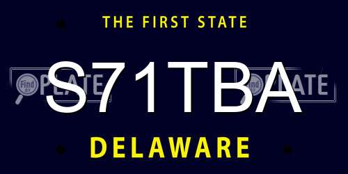 S71TBA Delaware License Plate