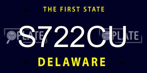 S722CU Delaware License Plate