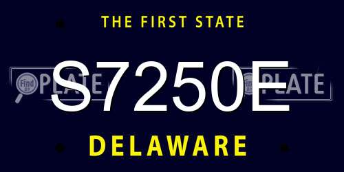 S7250E Delaware License Plate