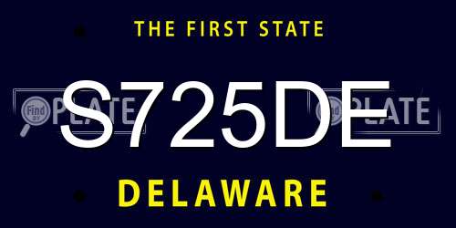 S725DE Delaware License Plate