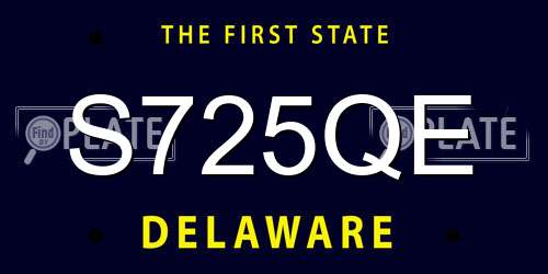 S725QE Delaware License Plate