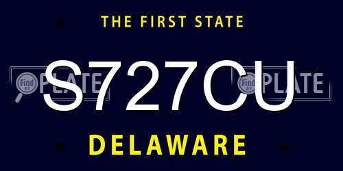 S727CU Delaware License Plate