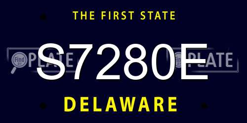 S7280E Delaware License Plate