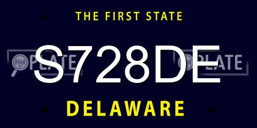 S728DE Delaware License Plate