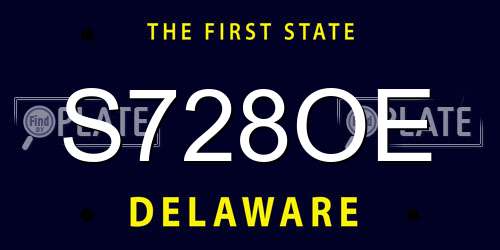 S728OE Delaware License Plate