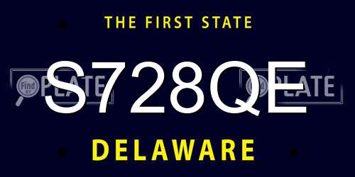 S728QE Delaware License Plate