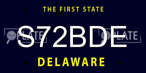 S72BDE Delaware License Plate