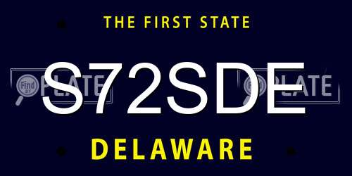 S72SDE Delaware License Plate