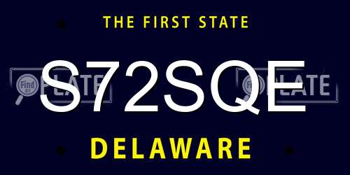 S72SQE Delaware License Plate
