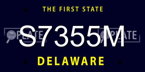 S7355M Delaware License Plate