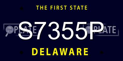 S7355P Delaware License Plate
