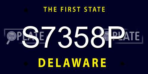 S7358P Delaware License Plate