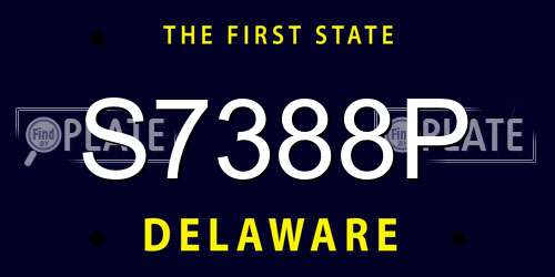 S7388P Delaware License Plate