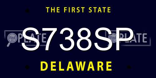 S738SP Delaware License Plate