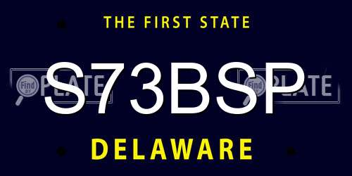 S73BSP Delaware License Plate