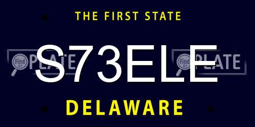 S73ELE Delaware License Plate