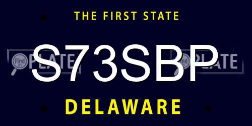 S73SBP Delaware License Plate