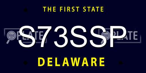 S73SSP Delaware License Plate