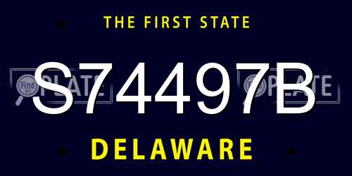 S74497B Delaware License Plate