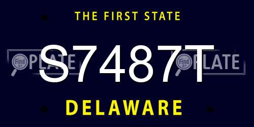 S7487T Delaware License Plate