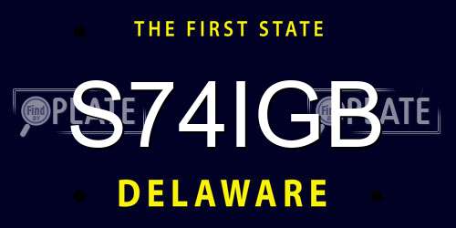 S74IGB Delaware License Plate