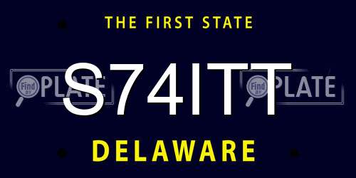 S74ITT Delaware License Plate