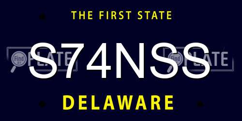 S74NSS Delaware License Plate