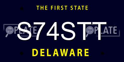 S74STT Delaware License Plate