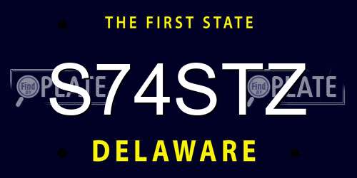 S74STZ Delaware License Plate