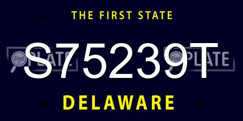 S75239T Delaware License Plate
