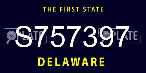 S757397 Delaware License Plate