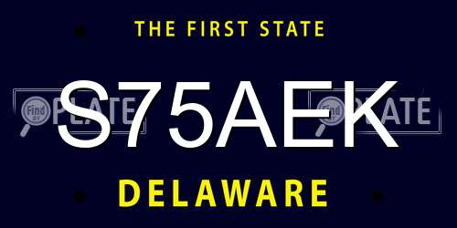 S75AEK Delaware License Plate