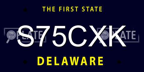 S75CXK Delaware License Plate