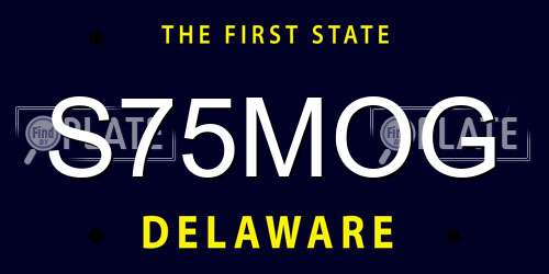 S75MOG Delaware License Plate
