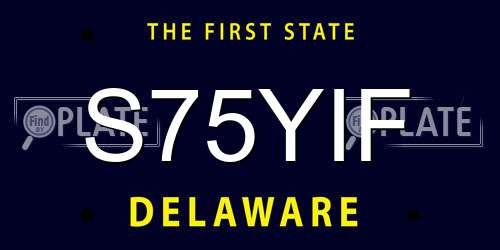 S75YIF Delaware License Plate